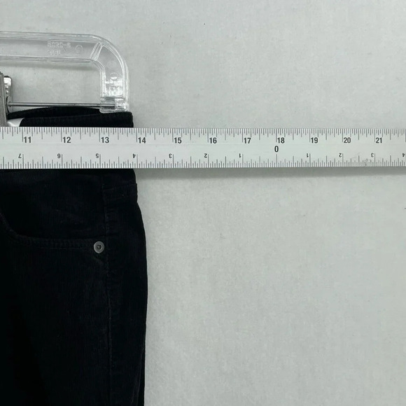 H&M Dress Pants Women Sz 2 Black Tapered Mid-Rise Flat Front Slash Pockets Slack - Picture 3 of 11